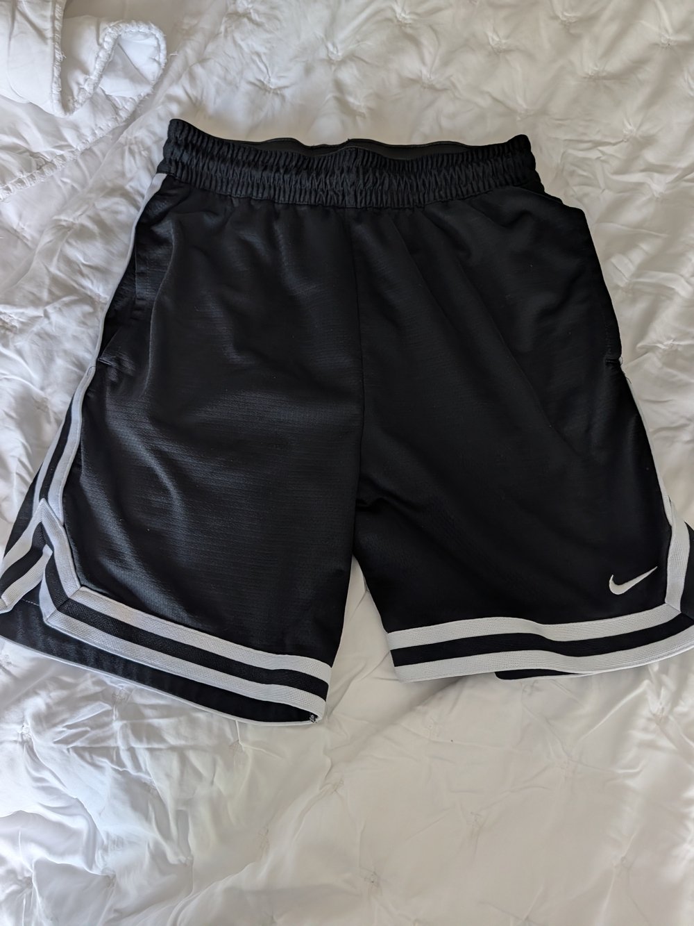 Nike Men’s Black Athletic Shorts with White Trim